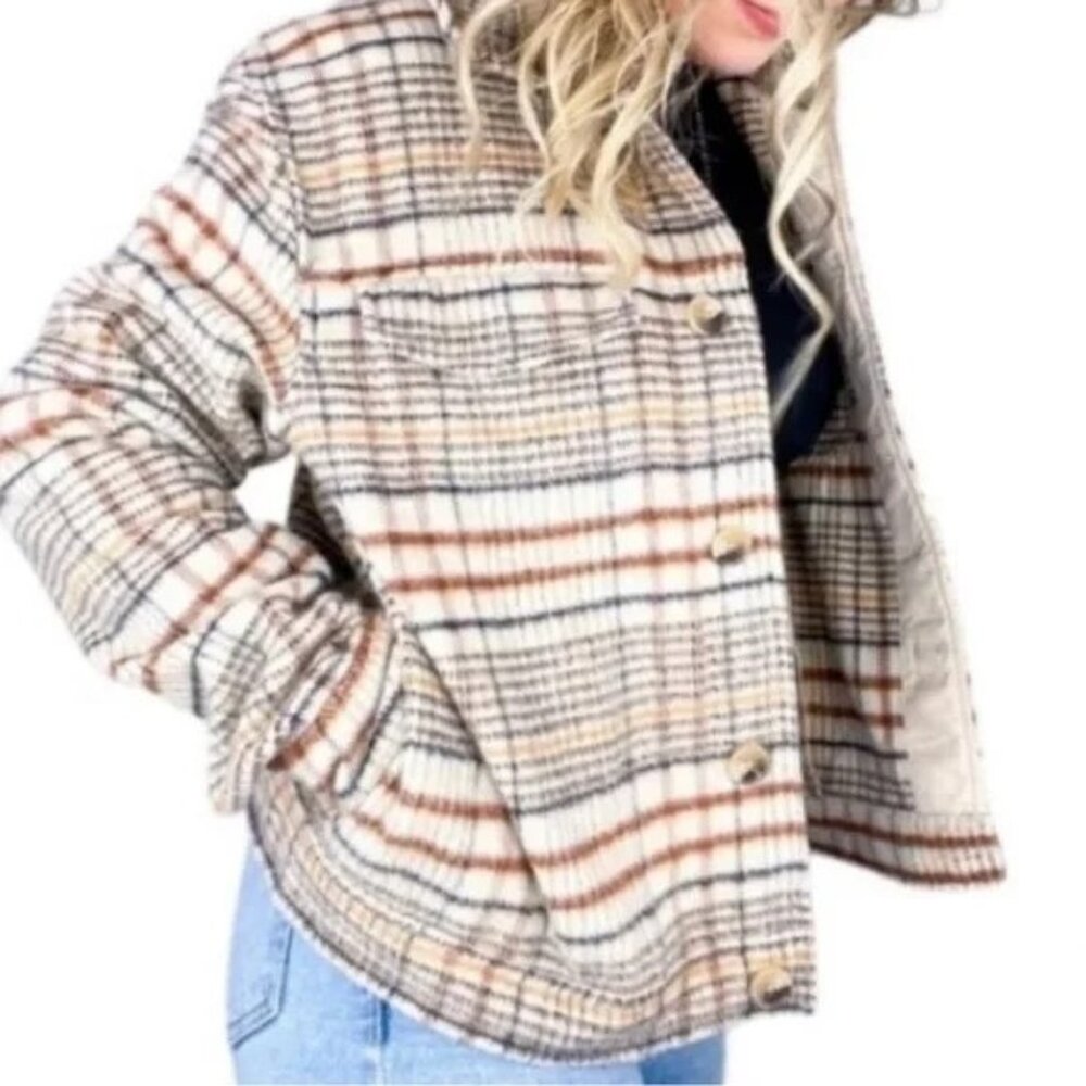 J Joie Plaid Button Up Shacket s